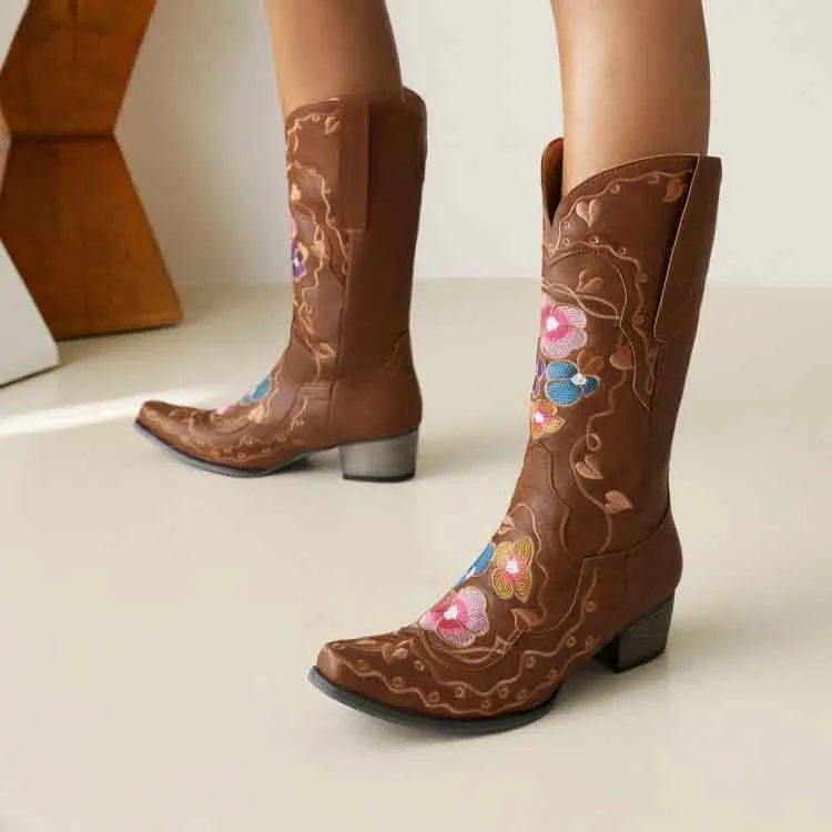 Women's Classic Country Cowgirl Boots Embroidered boot