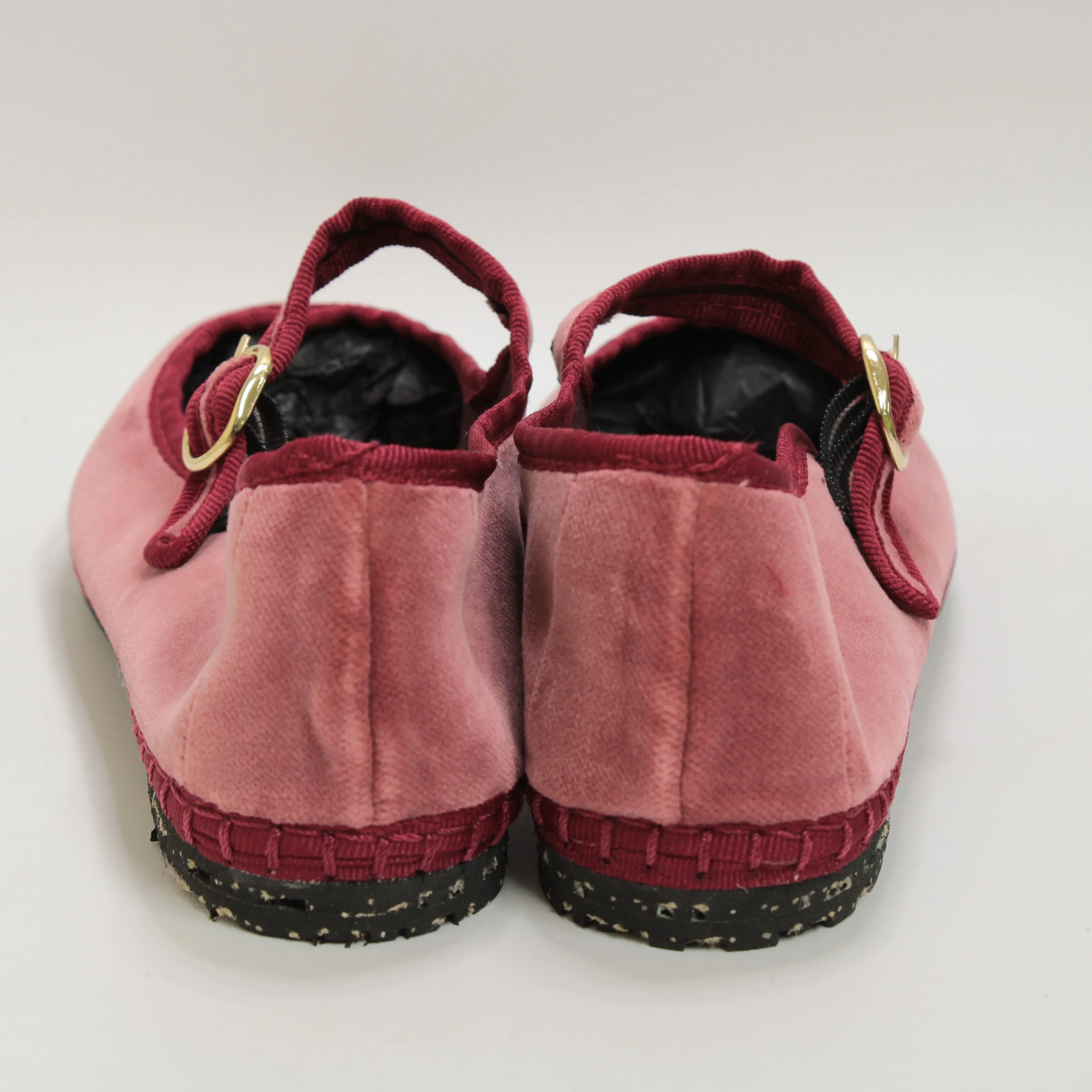 Womens Flabelus Mary Jane Soft Pink Velvet Uk Size 5