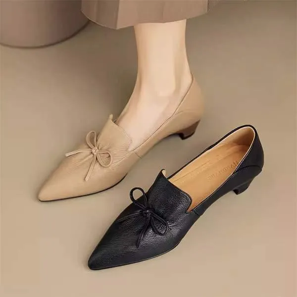 Women's Pointed Toe Low Heel Soft Sole Flats 37782716C