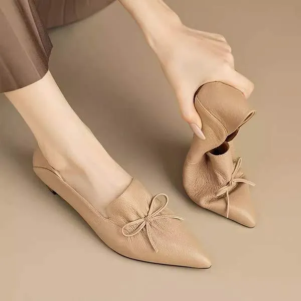 Women's Pointed Toe Low Heel Soft Sole Flats 37782716C