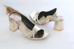 ZARA FANCY BLOCK-HEEL (GOLDEN)